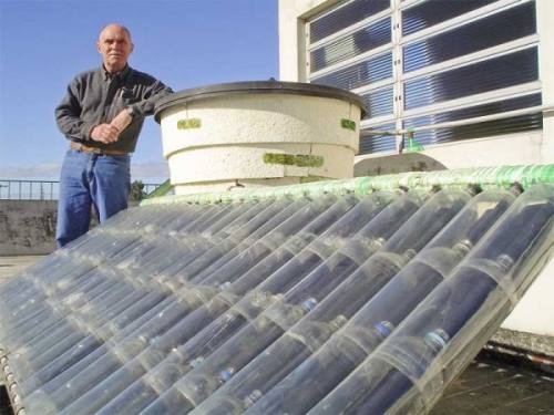 131221 How To Make A Solar Water Heater From Plastic Bottles
